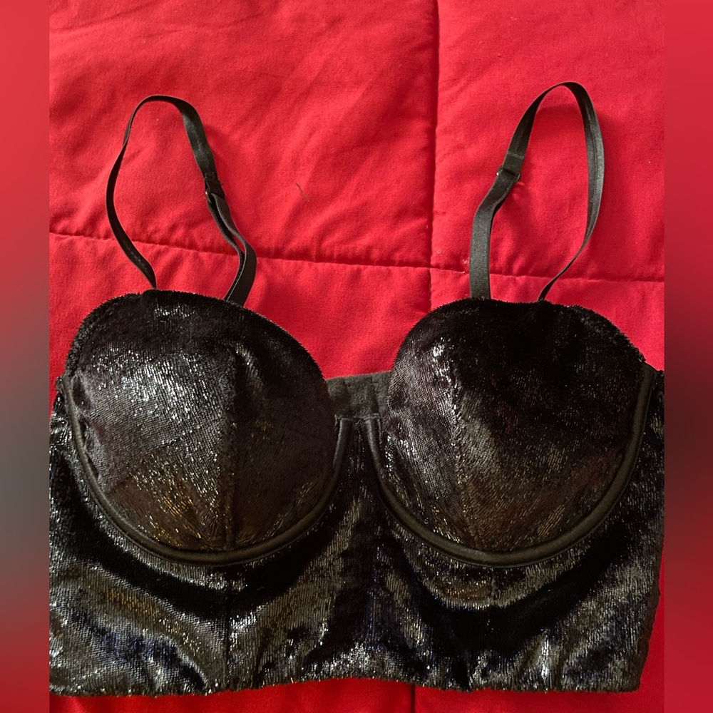 Victoria's Secret Black shiny Bralette 32B - Picture 3 of 10